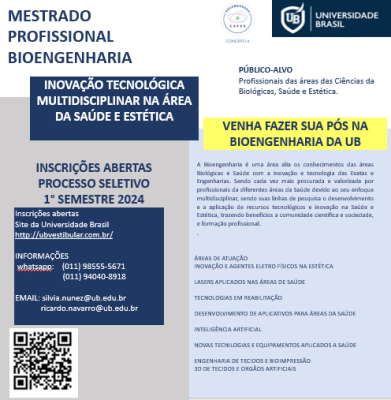 MESTRADO EM BIOENGENHARIA – Vestibular – Campus São Paulo – Itaquera